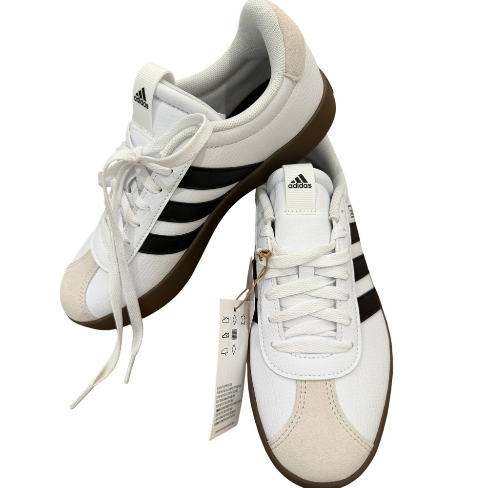 Adidas VL Court 3.0 Women's Sneakers White Black Gum Size 7.5 NEW Run Long